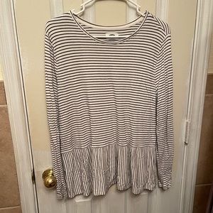 Old Navy Striped Long Sleeve Peplum